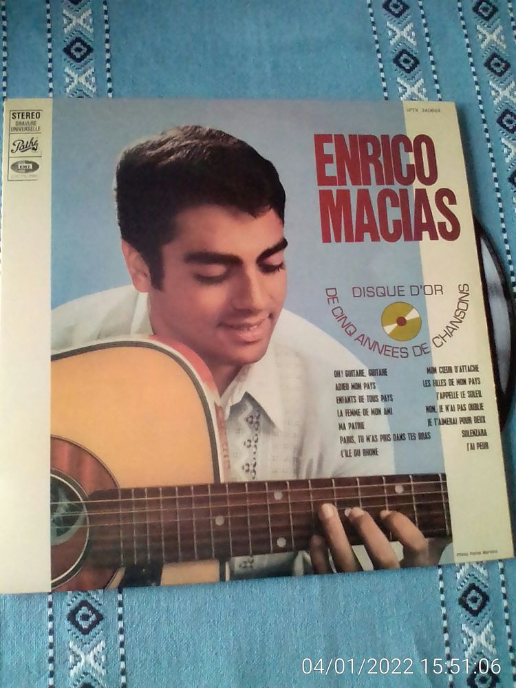 Vinyle 33T DISQUE D'OR-ENRICO MACIAS 15 Cachan (94)