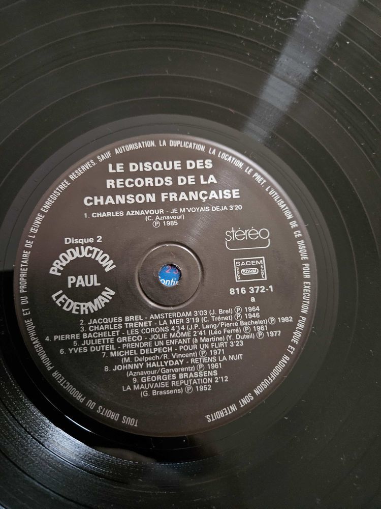 2 vinyles chansons francaises 25 Dourdan (91)