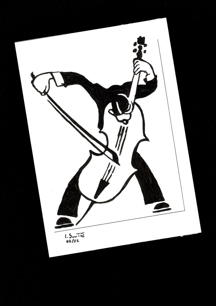 Violoncelliste: A4 Peinture Moderniste D�corative 5 Portugal
