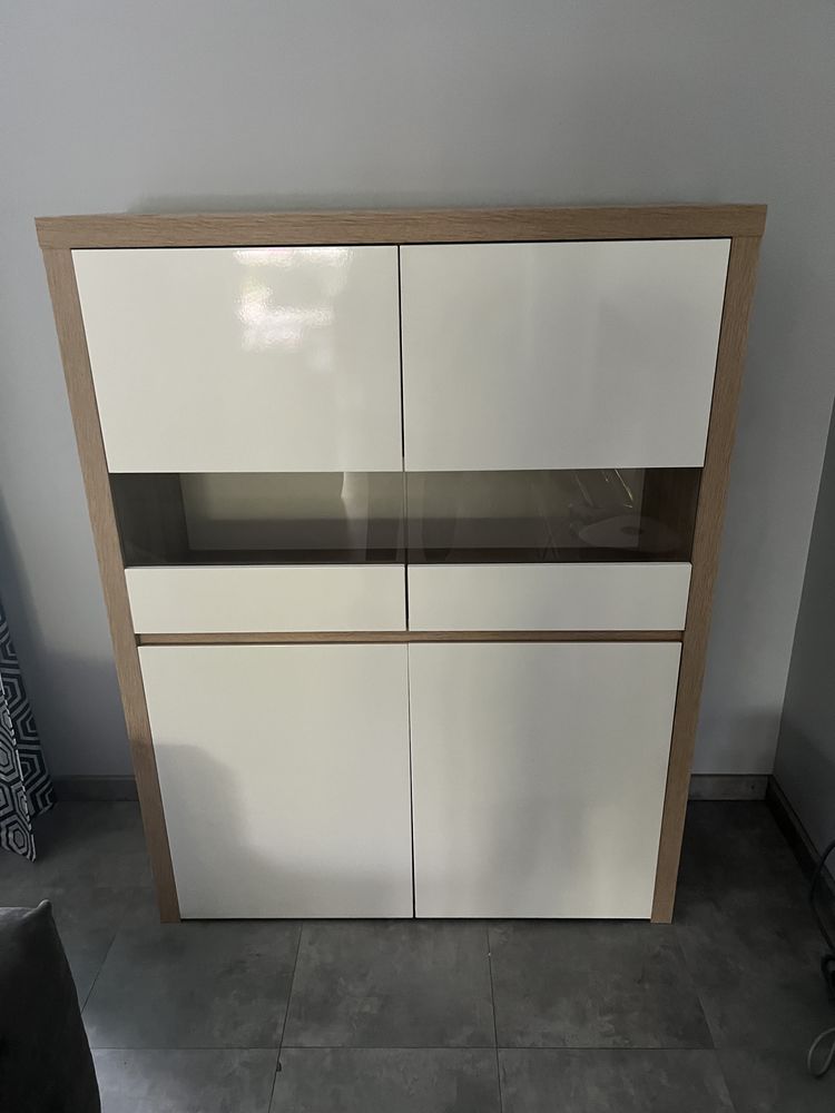 
Vitrine moderne blanc et h�tre clair ? Meuble de ran 140 Taverny (95)