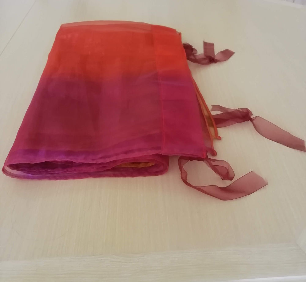 Voilage au ton d�grad� orang�/violine 80 x 230 cm 5 Vitr� (35)