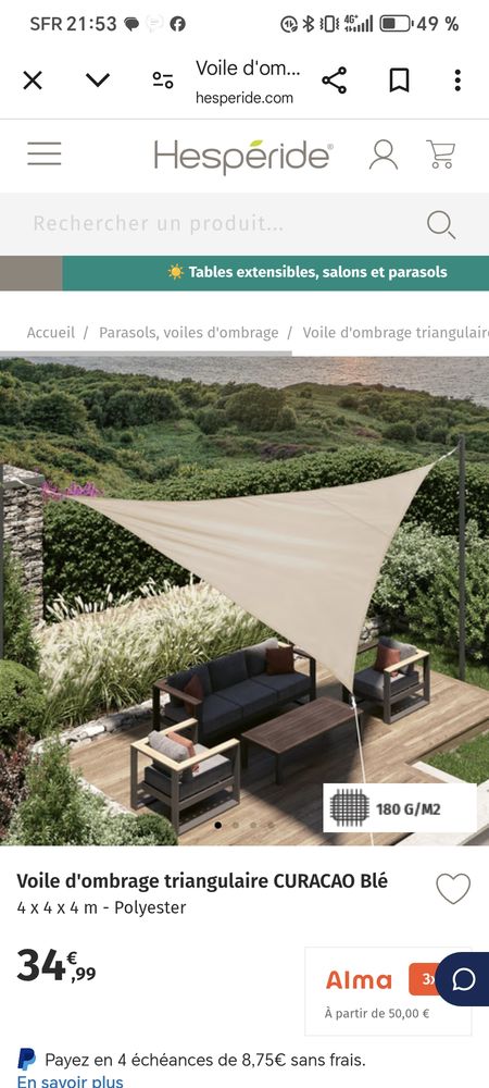 Voile ombrage 0 Cernay (68)