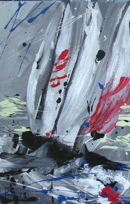 VOILIER,Bateau,Voile,CHEVRE,Chien,Chat,Tableau huile aquarel 25 La Ville-aux-Dames (37)