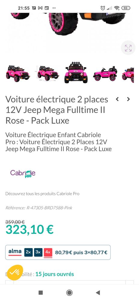 voiture jeep �lectrique rose enfants 12v 0 Coudekerque-Branche (59)
