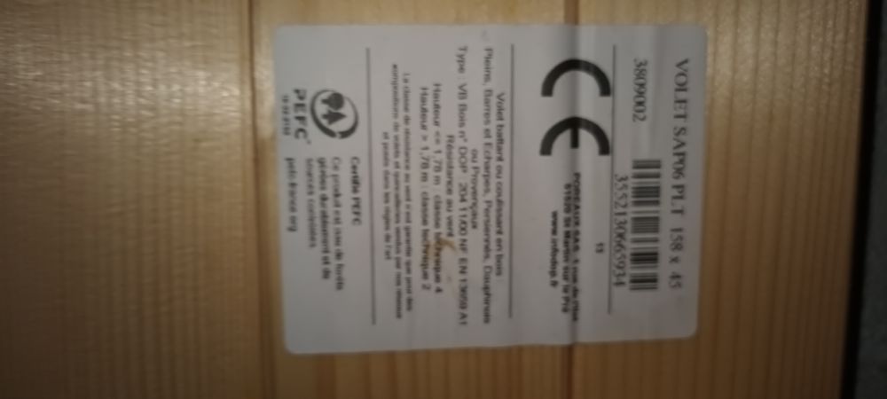 2 volet en bois etas neuf jamais utilis� 100 Hendaye (64)