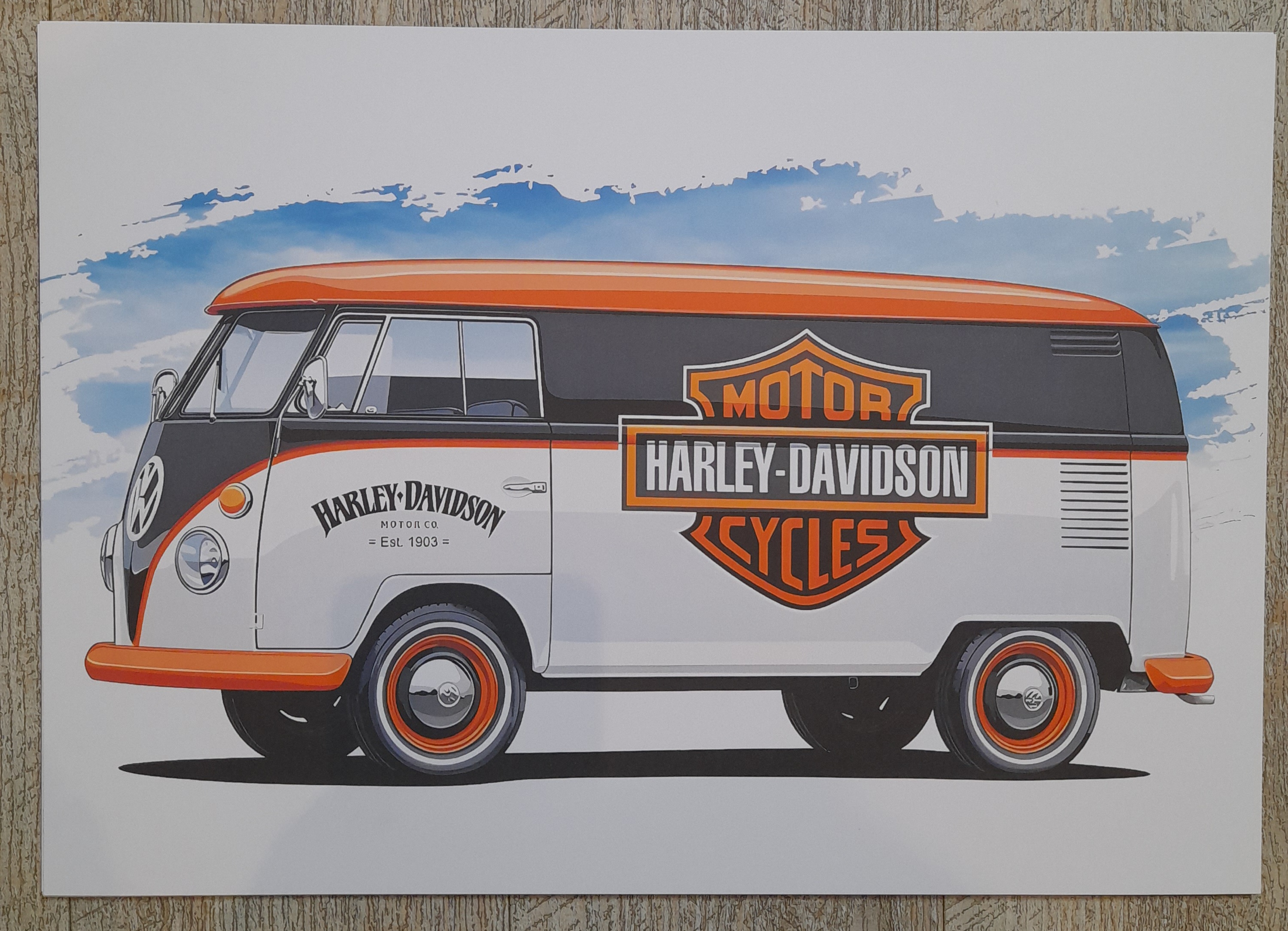 volkswagen combi - harley davidson - affiche poster 8 Saint-Georges-de-Didonne (17)