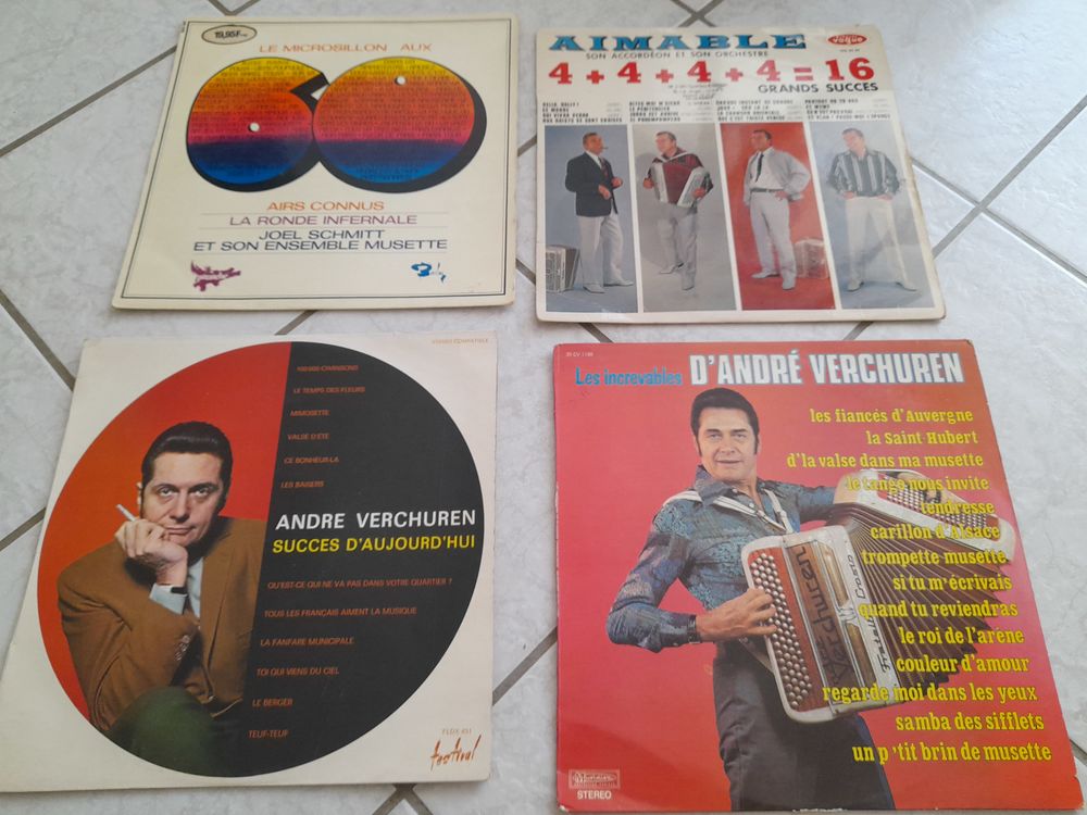 Lot de 4 vyniles 33 tours musette 3 Craponne (69)