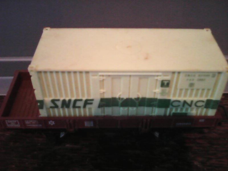 Wagon Porte Container SNCF Jouef  HO 11 Marmande (47)