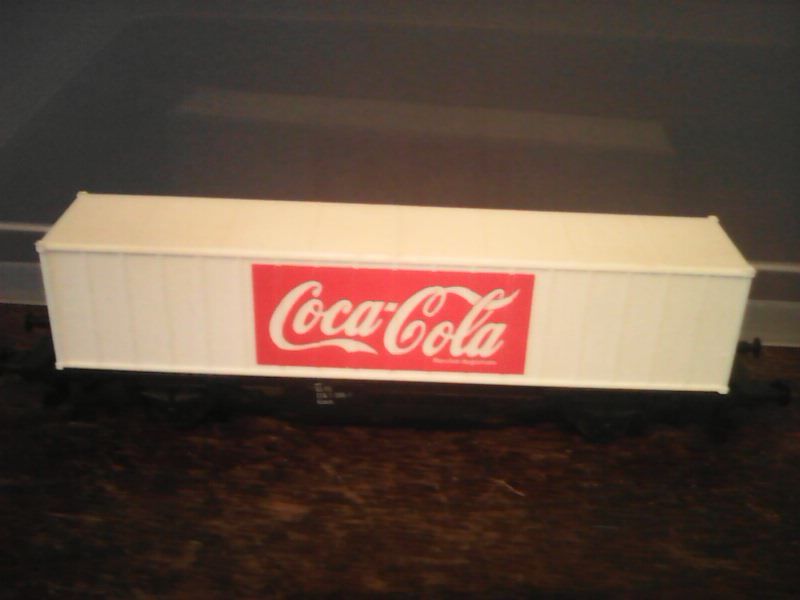 Wagon Porte container Coca-Cola Lima  HO 15 Marmande (47)