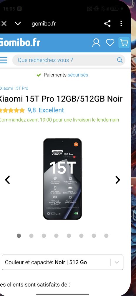 Xiaomi 15 t pro black 
12GB RAM 512gb rom 700 Saint-Martin-d'H�res (38)