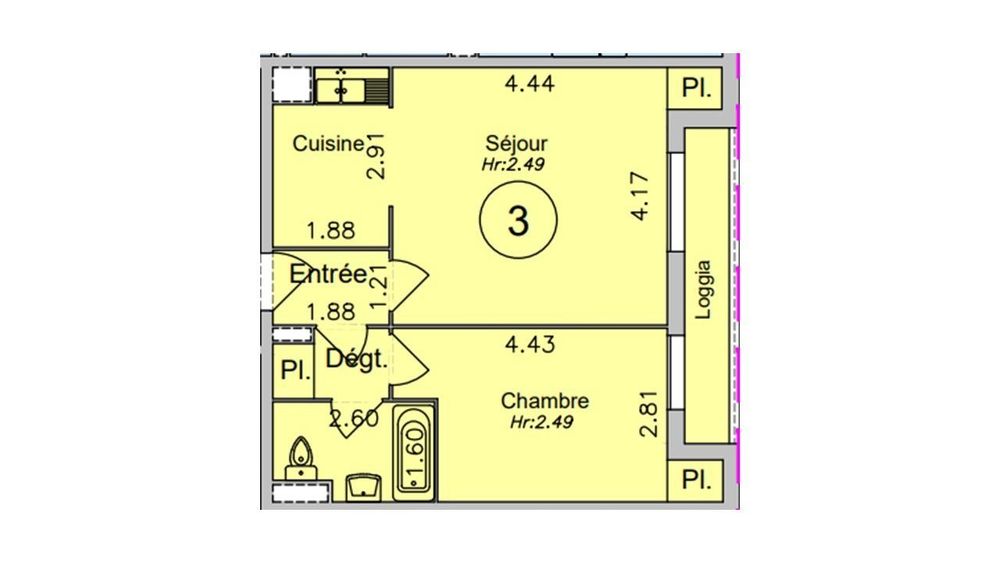 T2 - 44.3m ²