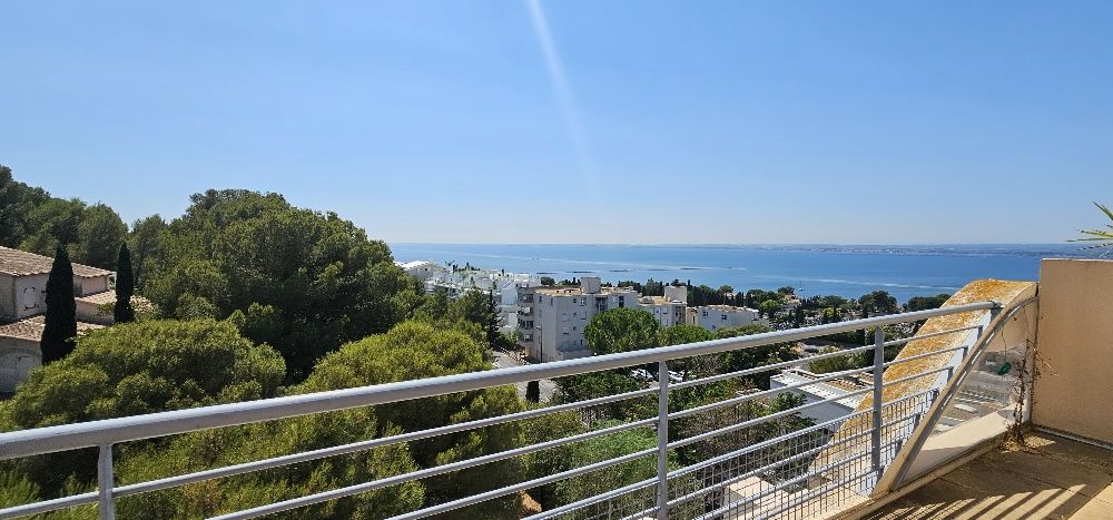 Appartement T2 dernier étage avec terrasse vue panoramique étang de Thau, garage et parking