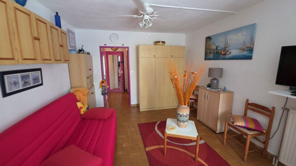 LE CAP D'AGDE: LES FALAISES: STUDIO 27.9m² + PARKING COUVERT, vendu meublé