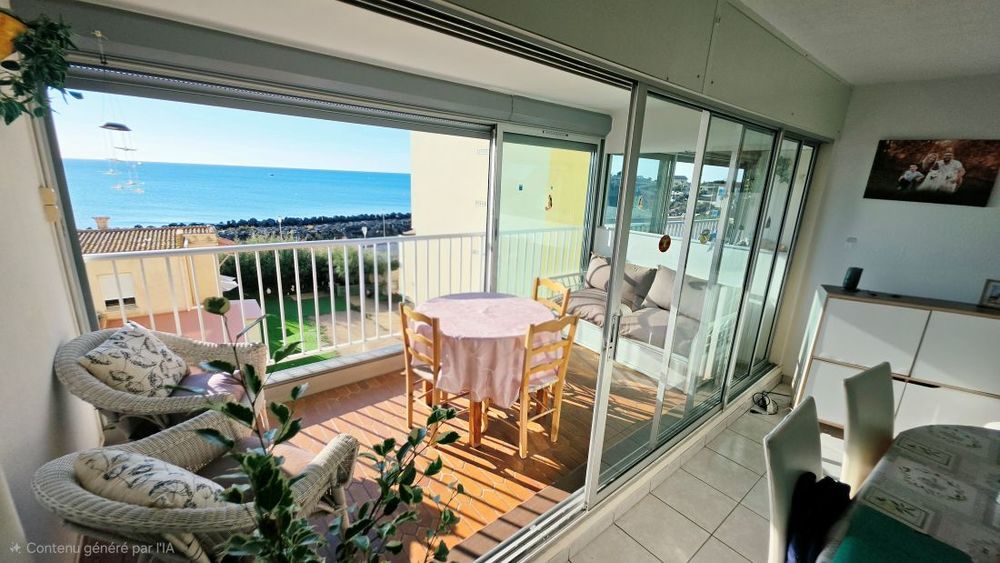 LE CAP D'AGDE: Belle vue mer! Grand 2 pièces avec loggia , ascenseur et parking