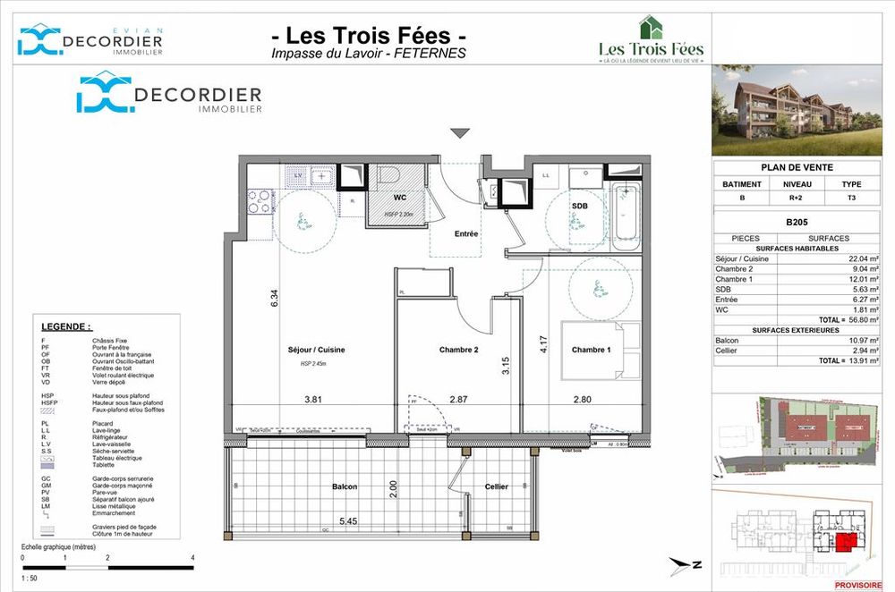 FETERNES APPARTEMENT T3 NEUF