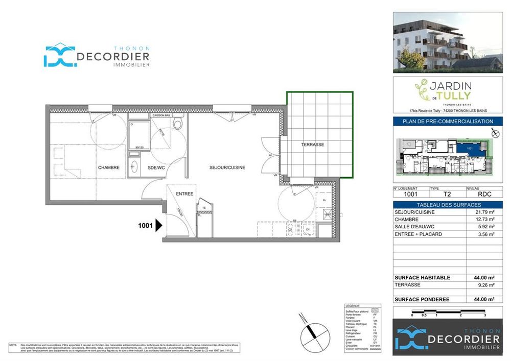 Appartement T2 en rez-de-chaussée neuf à Thonon