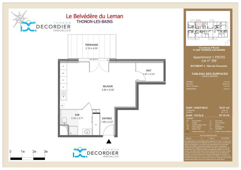 À VENDRE APPARTEMENT T1 NEUF - CENTRE-VILLE - THONON-LES-BAINS (74200)