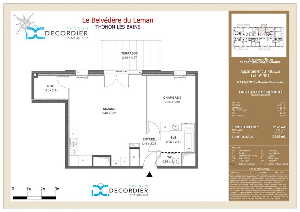 À VENDRE - T2 NEUF - CENTRE-VILLE - THONON-LES-BAINS (74200)