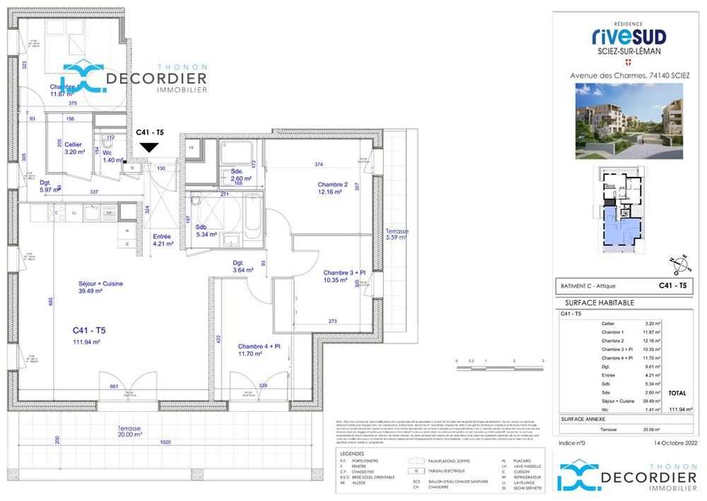 À VENDRE T5 ATTIQUE NEUF - SCIEZ
