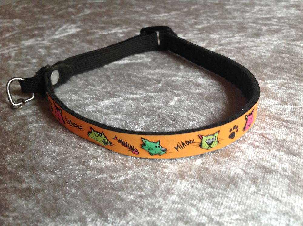 COLLIER MARTIN SELLIER ORANGE PETIT CHAT CHIEN Envoi Possibl 2 29910 Tr�gunc