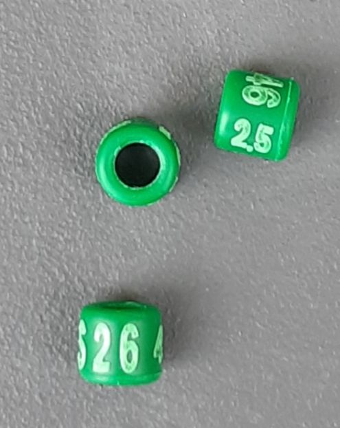 Bagues pour Oiseaux en 2,5 mm Vertes 2026 Num&eacute;rot&eacute;es 25 69001 Lyon