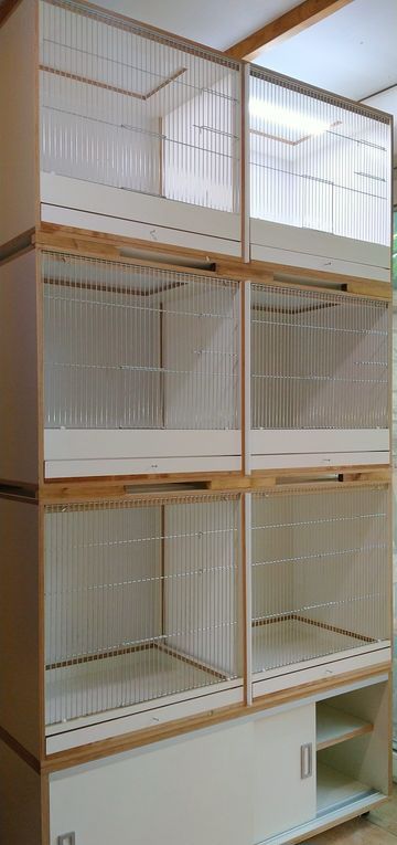 Lot de 5 grandes cages pour oiseaux en contreplaqu&eacute; marin 1250 45230 La bussi�re