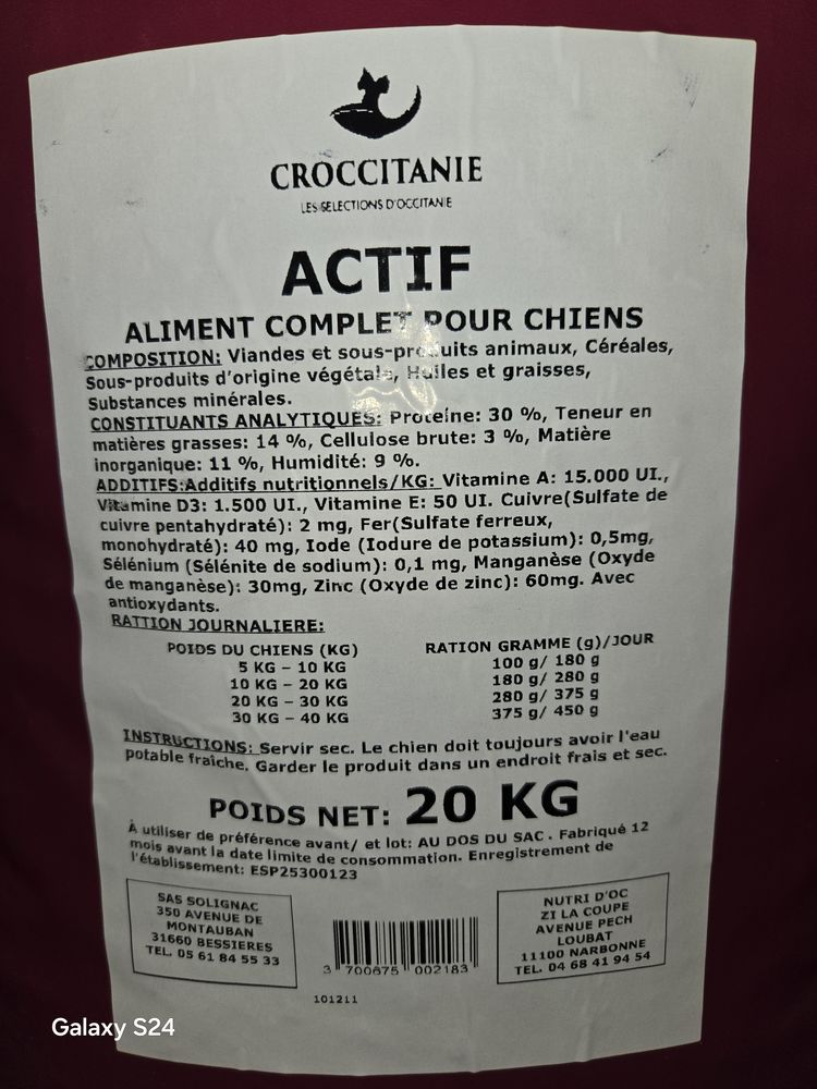  Croquettes CROCCITANIE ACTIF 20 81000 Albi