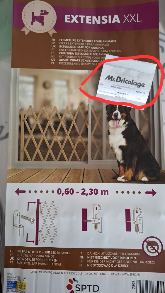 Barri&egrave;re extensible xxl pour chien 50 77120 Coulommiers