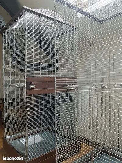 Lot de 2 voli&egrave;res pour oiseaux avec plateau pivotant 900 45230 La bussi�re