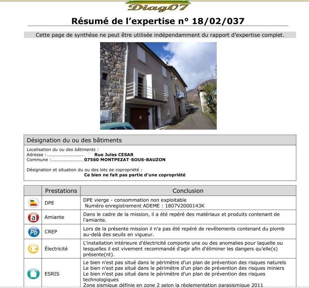 Maison village 07560 Montpezat/Bauzon Particulier