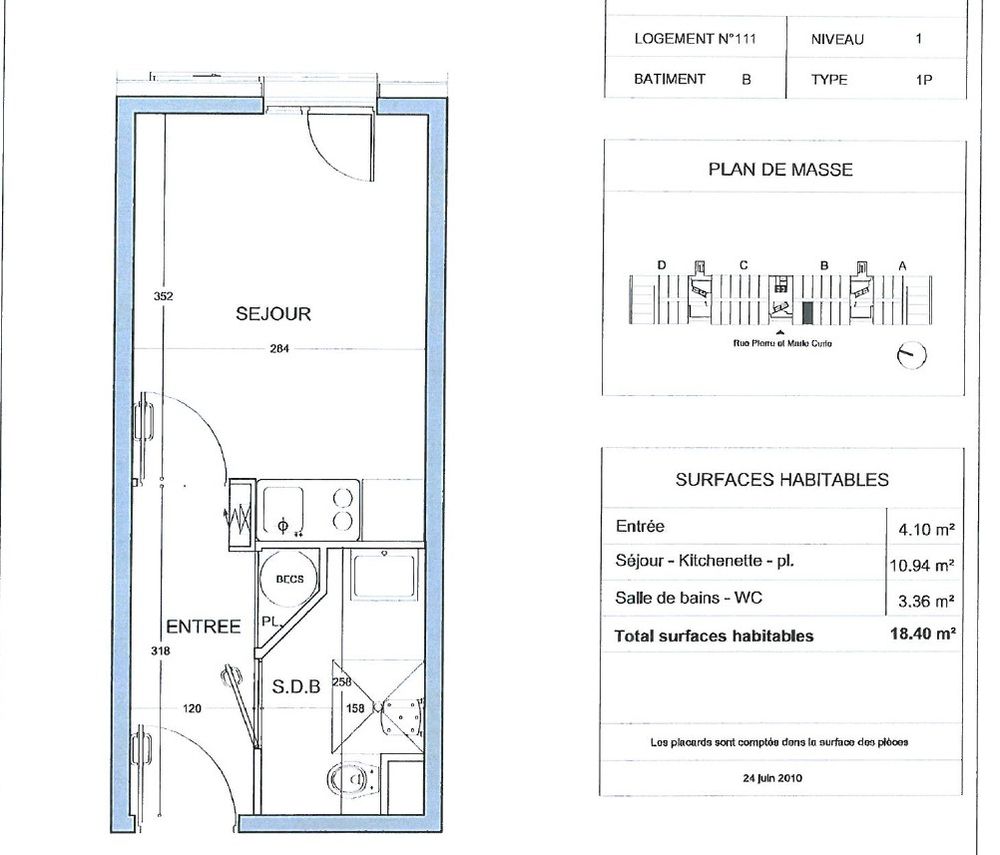 chambre étudiante + parking en résidence gérée