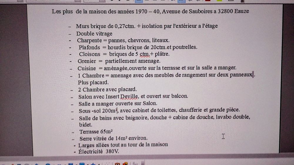 Occitanie- GERS. 32800 EAUZE. a THERME VIDE, possible