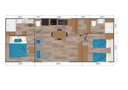 MOBIL HOME TAOS 35m² NEUF + PARCELLE 210m²