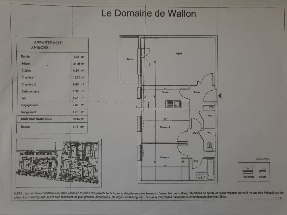 APPT T3 / BALCON + 2 PARKINGS SECURISES