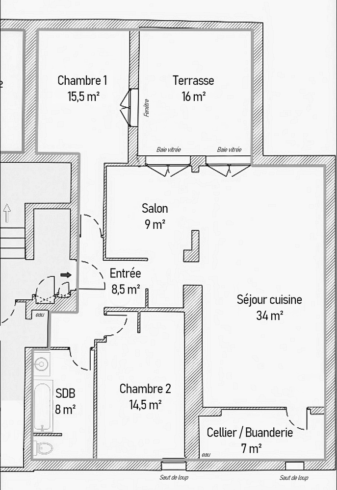 Appartement 96m² avec terrasse