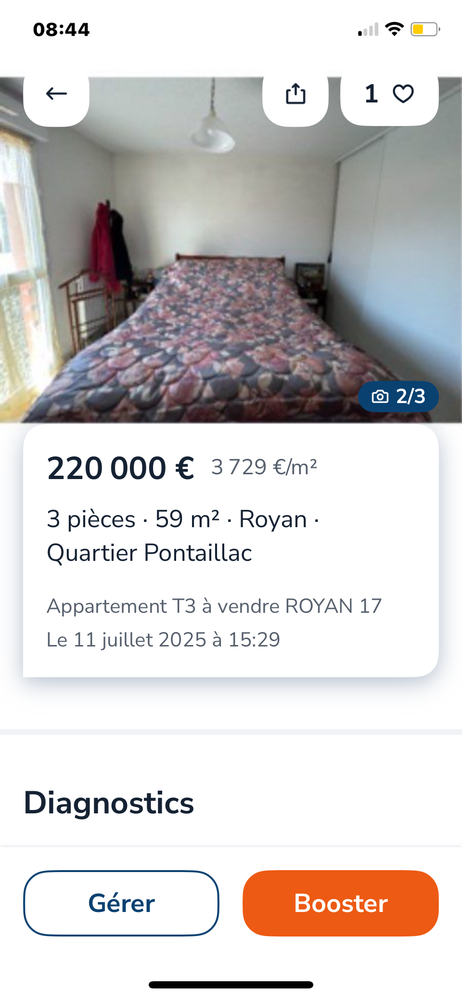 Cette appartement offre 58m2 séjour spacieux 1 pièce vie 24m
