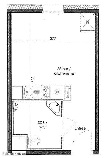 Studio 1 pièce 21m2