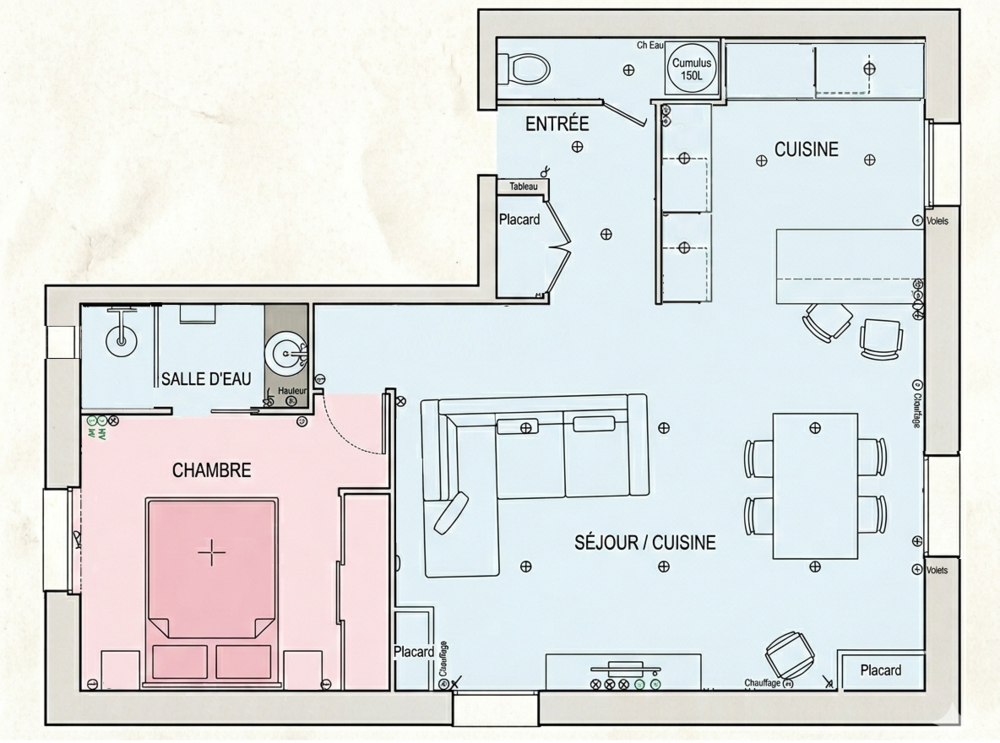 T2 60 m² dernier étage ? Investissement clé en main ? Loué m