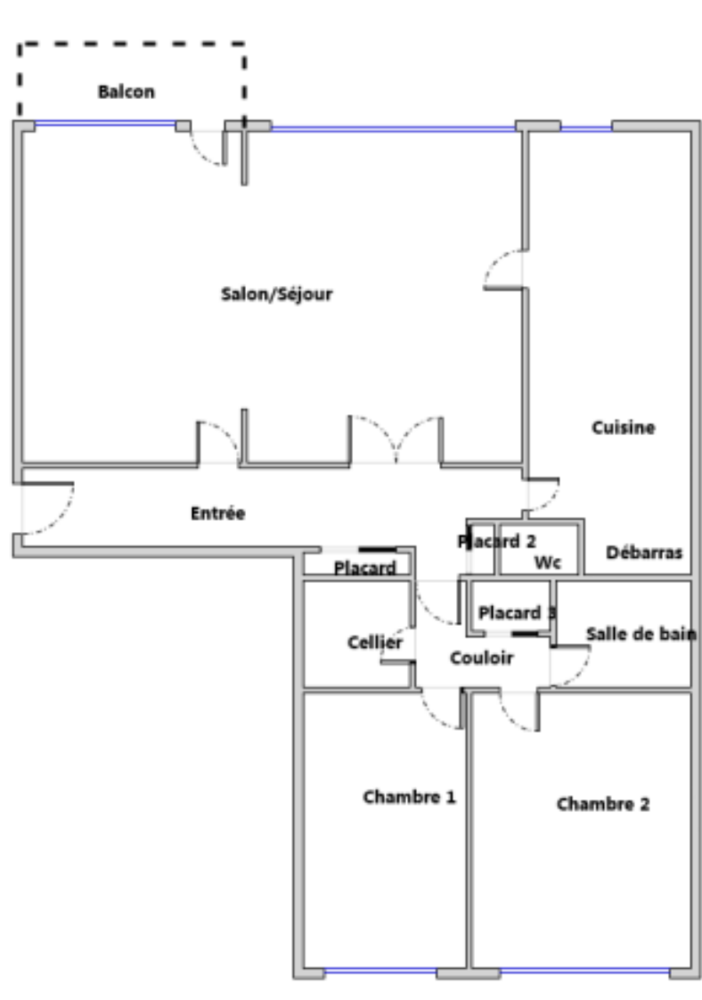 Particulier (pas de frais d'agence) T3 bis 82m2 RDC