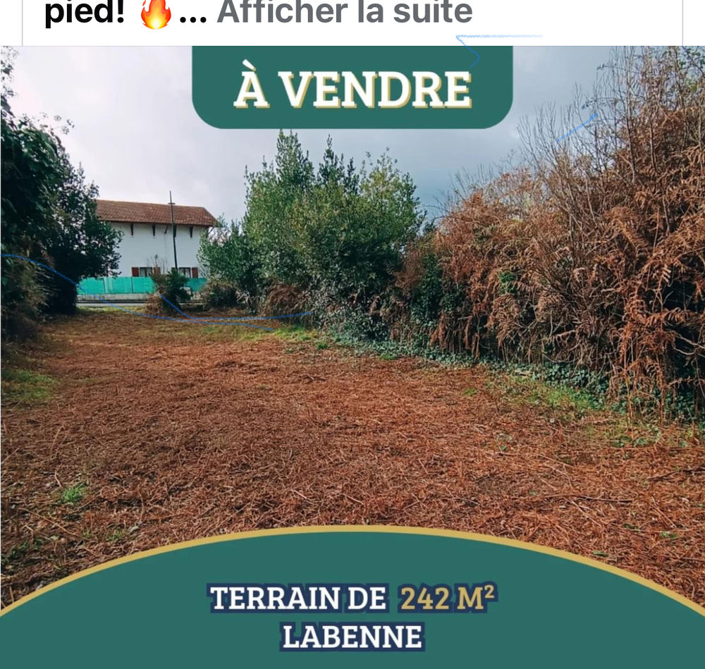 TERRAIN CONSTRUCTIBLE, PROCHE DU CENTRE DE LABENNE