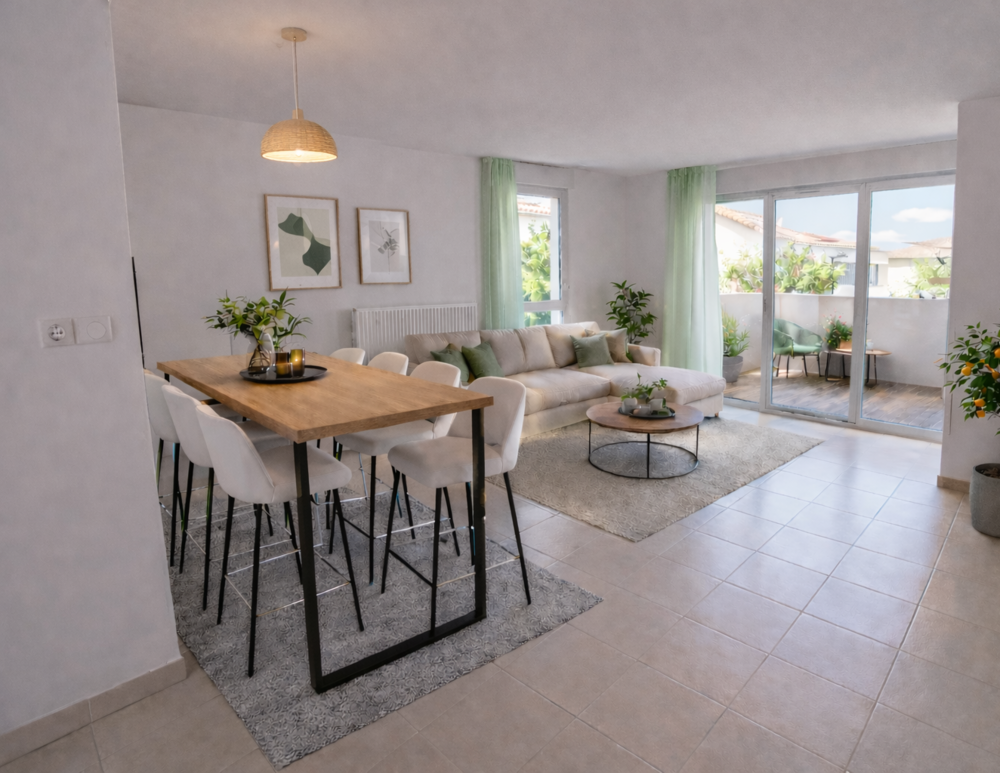 Appartement Balcon T3 61,4m² 2 places parking
