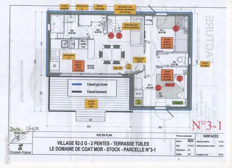 chalet de 42 m2 dans un domaine de loisir a pont l abbé 29
