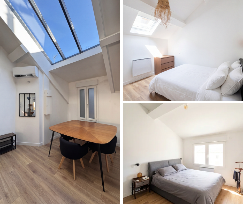 Appartement loft, 59m2 , 3 pièces , atypique