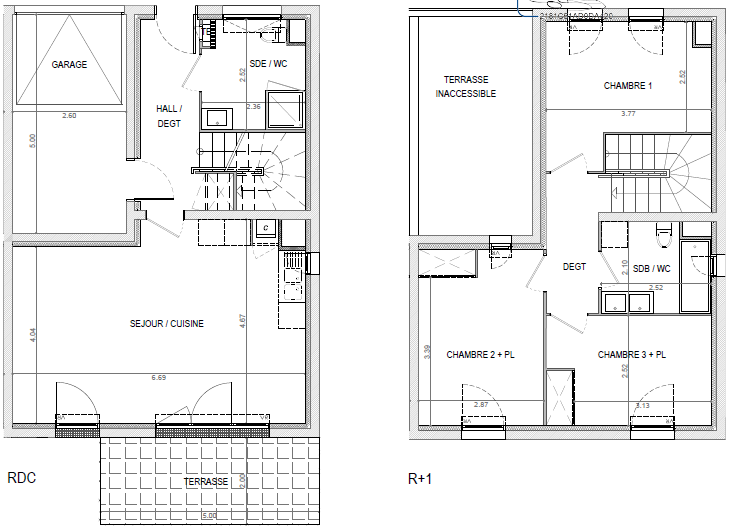 Maison 81 m2 - garage et jardin