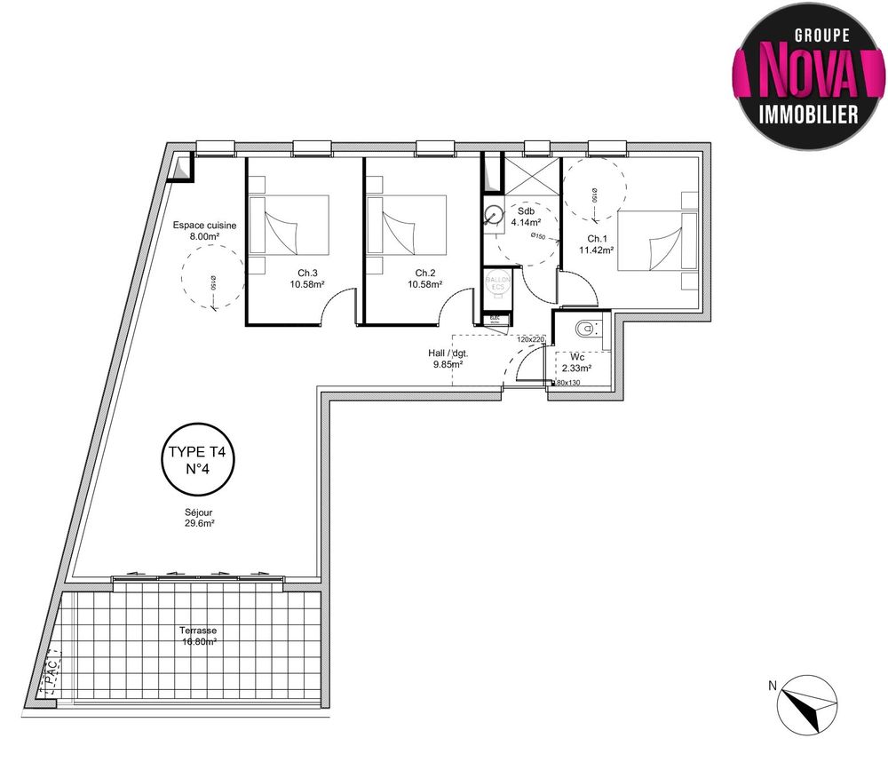 APPARTEMENT CENTRE DU VILLAGE TYPE T4
