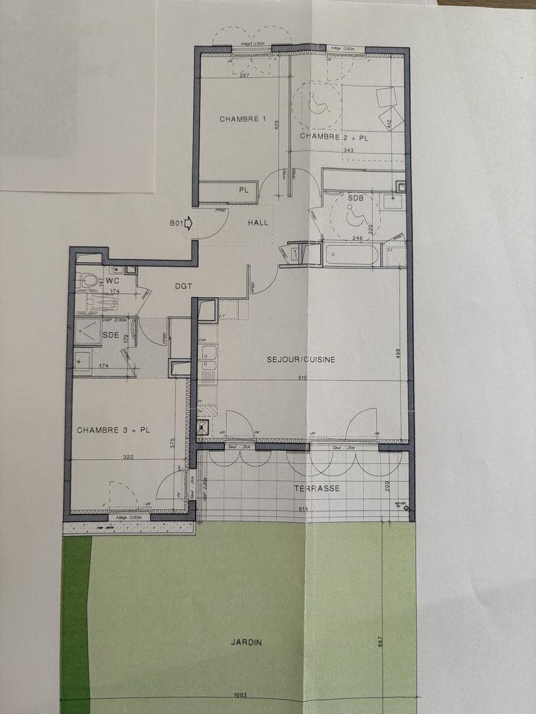 Appartement T4 avec jardin à Limas