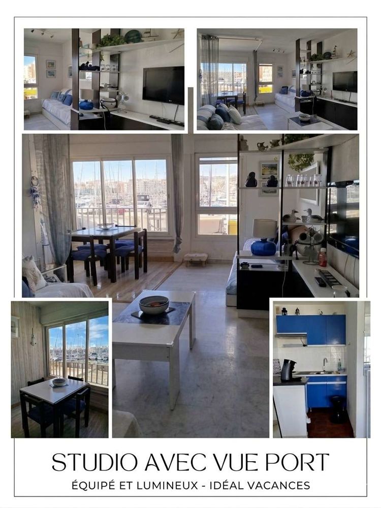 studio lumineux meublé Vue sur le port du cap d Agde