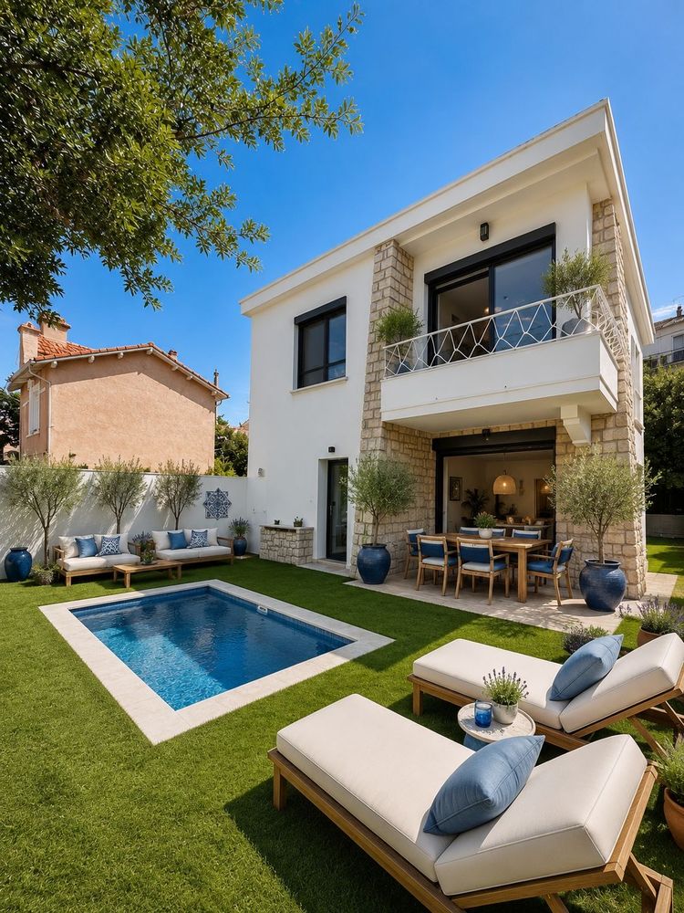 Maison de standing jardin piscine