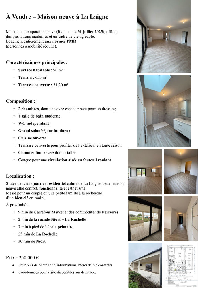 Maison neuve jamais habitée