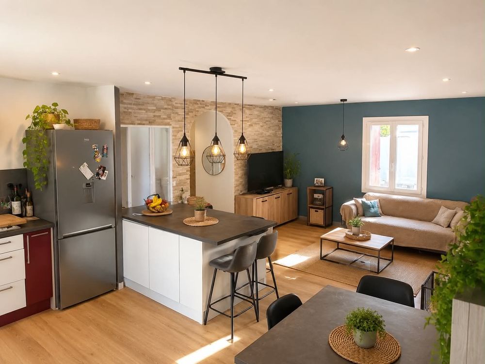 Maison plain-pied rénovée 90 m² 3 chambres, jardin clos
